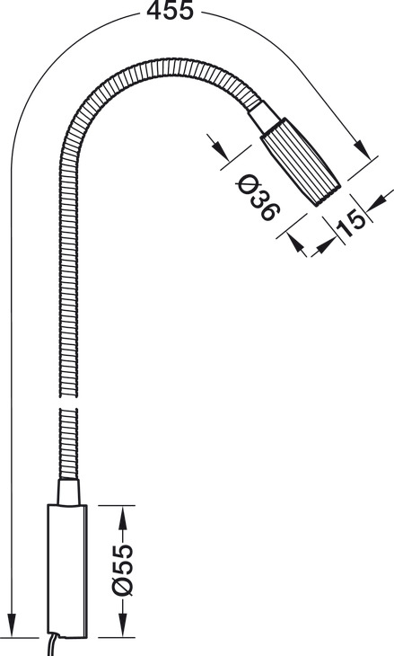1,5 W Bettleuchte/Leseleuchte mit integrierte USB-Ladestation | Schwarz 