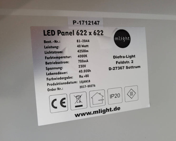 Mlight LED-Panel/ Unterbau I TH1650