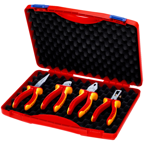 4. tlg. KNIPEX Werkzeug-Box "RED" Elektro Set 1 