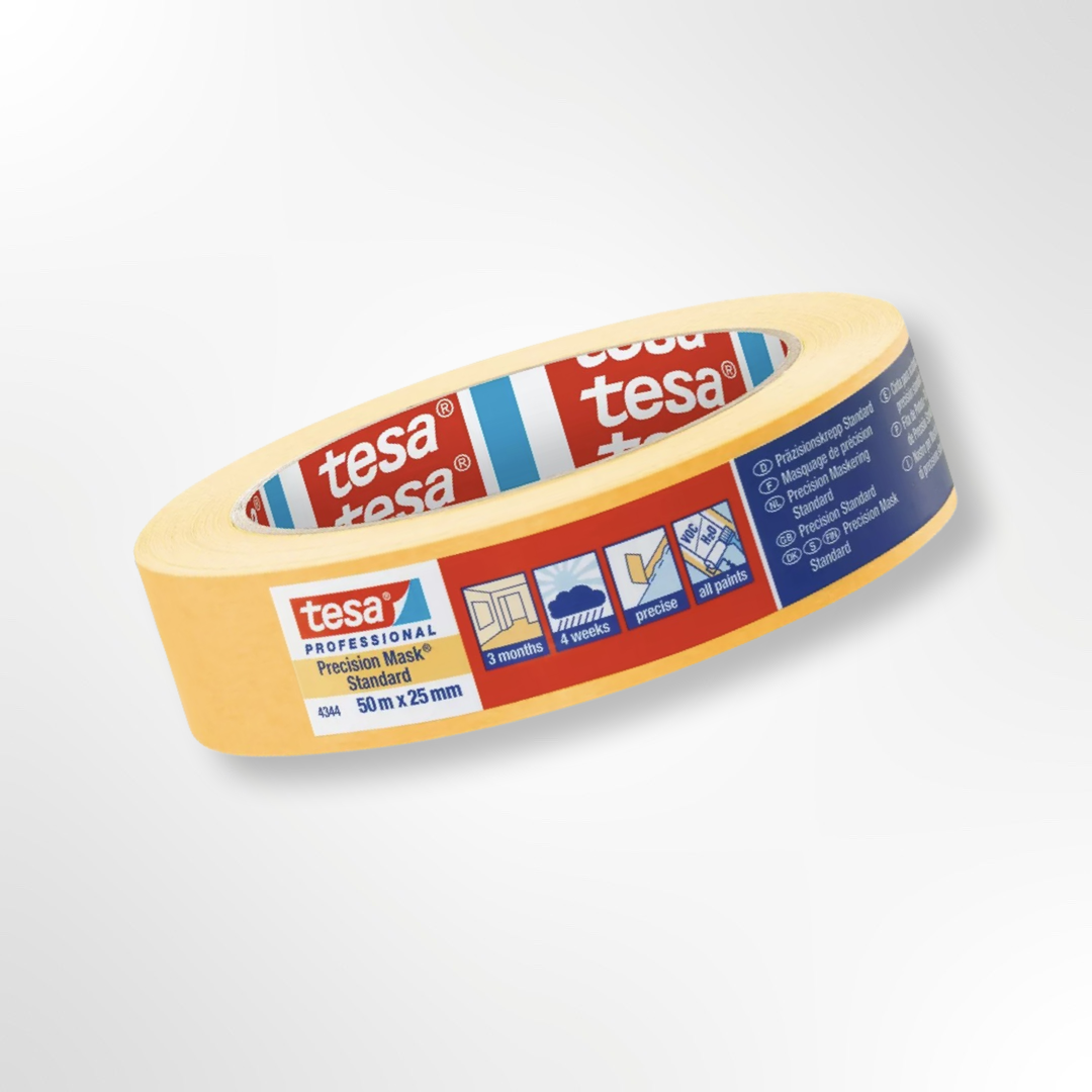 Tesa Präzisions Kreppband 4344 in 25 mm, Farbe gelb