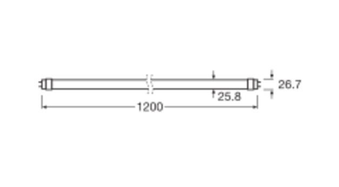 120,0 cm OSRAM-LEDVANCE LEDTUBE T8 EM V 1200 mm 15W 830 LED-Röhrenlampe G13 T8 12 15W F 3000K 1620lm 