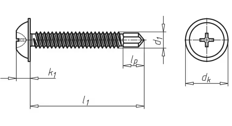 4,2 x 16 mm Bohrschraube Linsenkopf mit Bund und Kreuzschlitz H pias® (ST)
