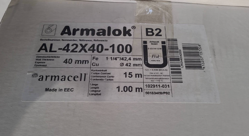  42 mm AS Rohrschale Armalok 100GEG Cu-/Fe-Rohr 42/42,4mm, PVC I AL-42X40-100 I TH1657