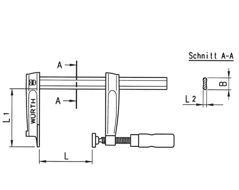 80 mm Ausladung 160 mm Schraubzwinge Ganzstahl 