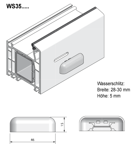 Schwarzbraun / RAL 8022 Wasserschlitzkappe WS 358022 (VE 1)