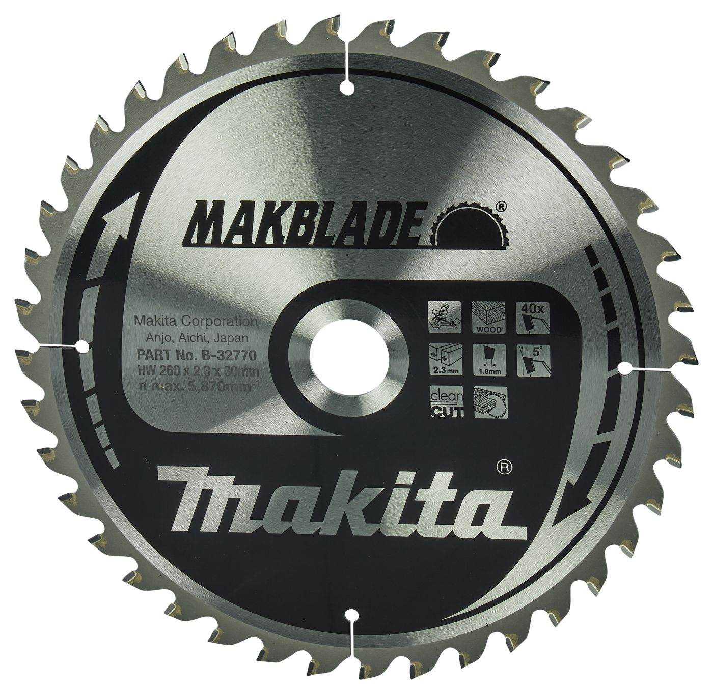 Makita MAKBLADE Sägeblatt 260x30x40Z B-32770