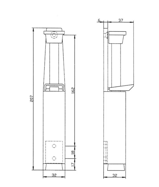 Typ C (60 mm) Türfeststeller zum Anschrauben am Türflügel von Würth | Weiß