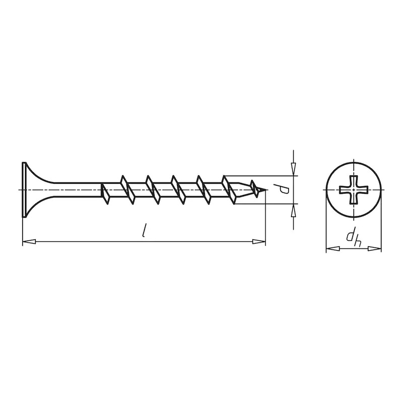 3,9x45 mm Würth Schnellbauschraube mit Grobgewinde (ST)