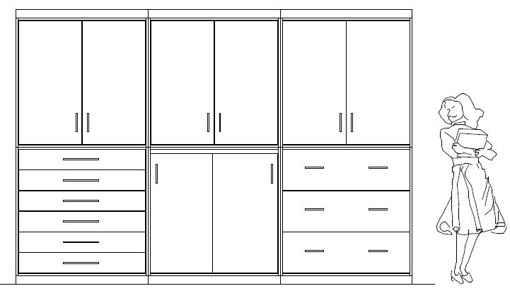 Sideboard "SET 475" mit Drehtüren/ Hoch (in der Farbe Weiß)