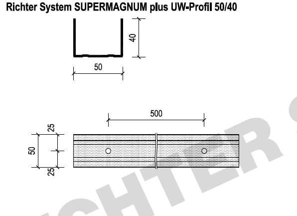 50er UW-Profil | Länge 4000 mm 