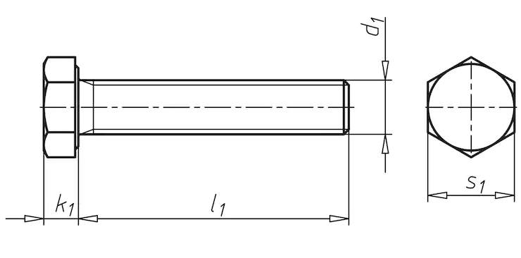 M12 x 30 Sechskantschraube mit Gewinde bis Kopf (ST)