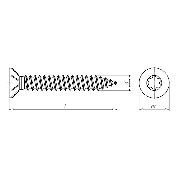 AMO® III Typ 1 Abstandsmontageschraube mit Senkfräskopf in verschiedenen Längen