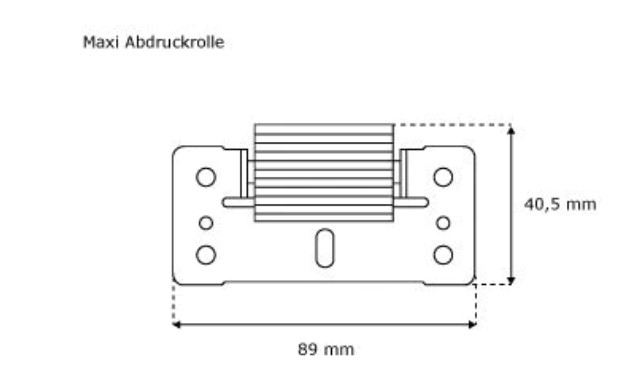 Maxi Abdruckrolle (Platte 90mm, Rollendurchmesser 30mm)  Abroller (Überleitrolle)