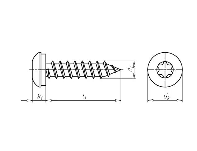 3,9 x 28 mm Linsen-Blechschraube mit AW-Antrieb (VE=1000)