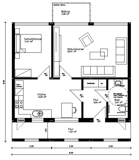 2-Zimmer B-Wohnung | Flatline  