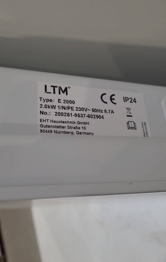 2 KW LTM E-Heizung Typ E 2000 I TH1672