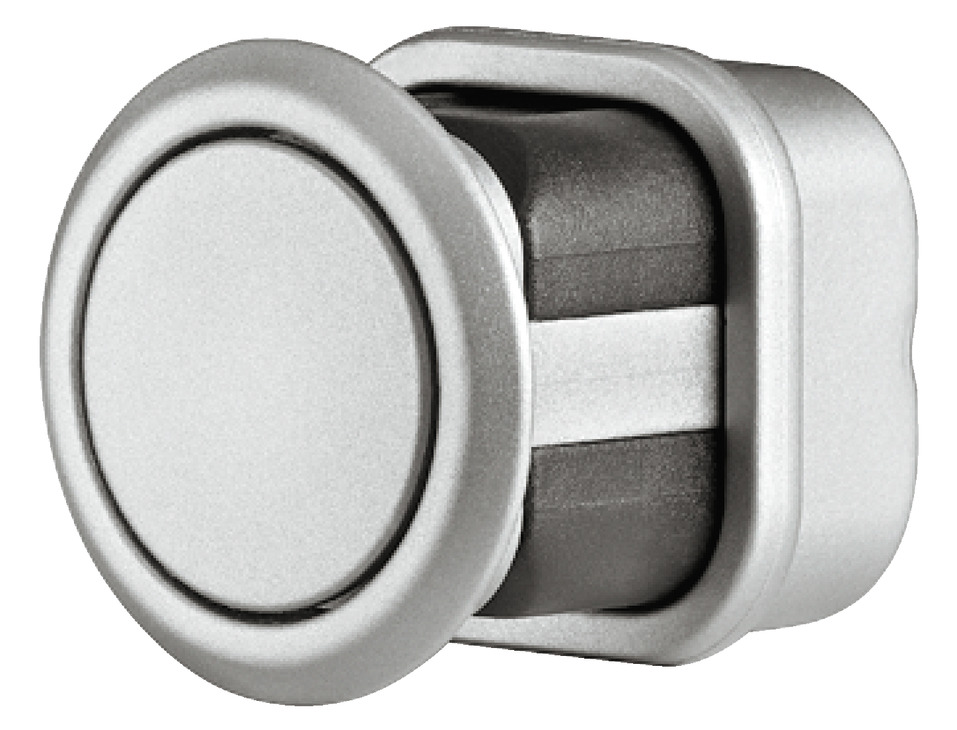 Ø 32 mm Druckknopf, rund | Aluminiumfarbig 