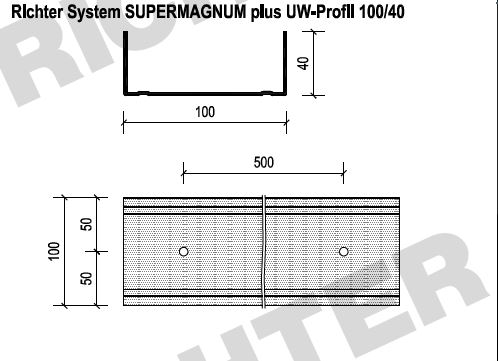 100er UW-Profil | Länge = 1005 mm
