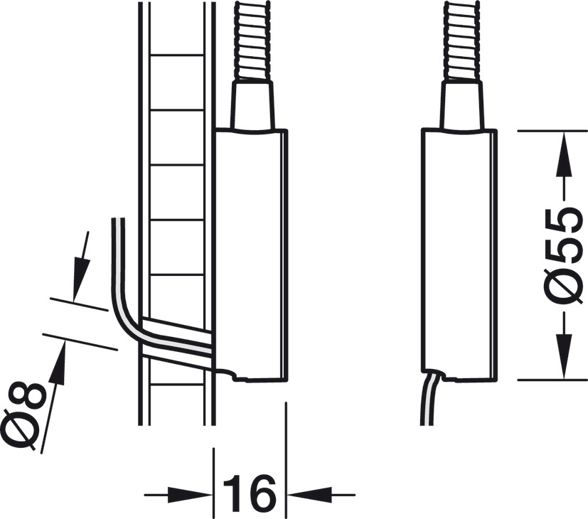 1,5 W Bettleuchte/Leseleuchte mit integrierte USB-Ladestation | Schwarz 