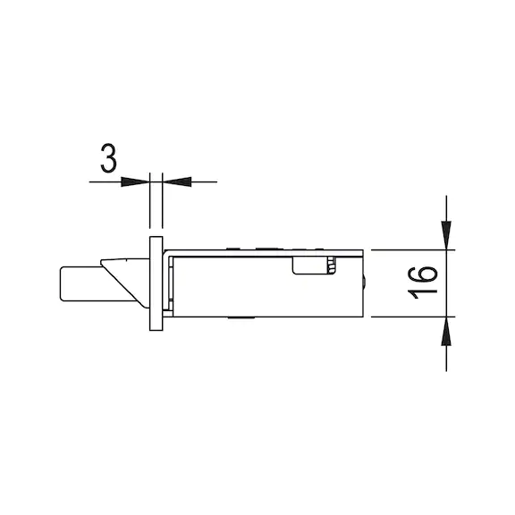 45 mm VA (L/R) Einsteckschloss Rohrrahmen (Edelstahl)