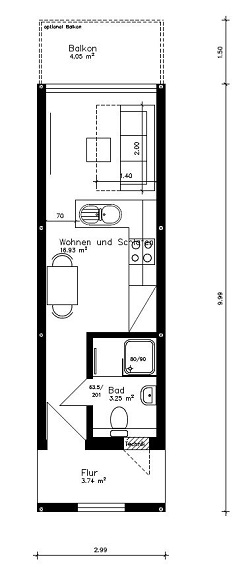 1 Raum Appartement "Master" | Eccon  
