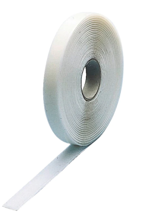 Einseitiges 20 mm Klettband selbstklebend (Weiß mit Ösen)