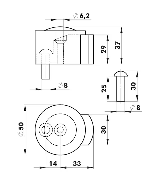 50 mm Türstopper Typ H von Würth