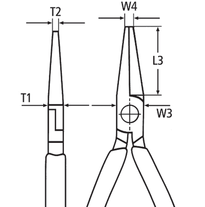 160 mm Knipex Flachrundzange mit Schneide /Gerade
