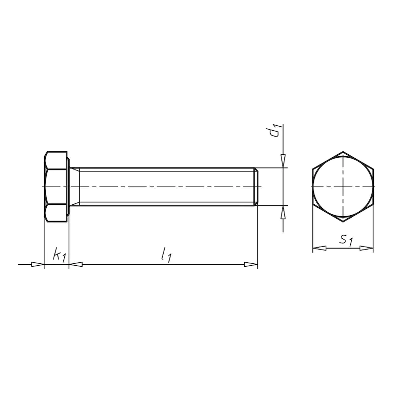 M20 x 100mm Sechskantschraube mit Gewinde bis Kopf ISO 4017 (ST)