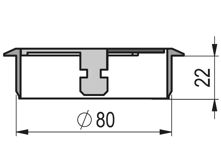     Ø 80 mm Kabeldurchlass quadratisch | Tiefschwarz RAL 9005