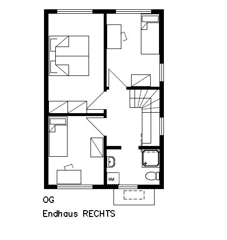Reihenhaus "Rechts" Typ x1 als Endhaus | 2-Stock