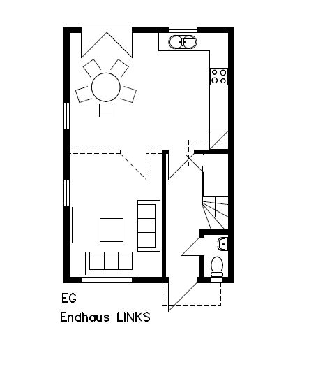 Reihenhaus "Links" Typ x1 als Endhaus | 2-Stock 